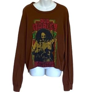 Zion Rootswear Bob Marley Jammin Cropped Long Sleeve Tee